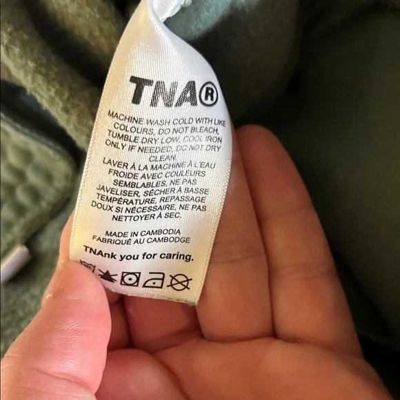 TNA Aritzia Cozy Sweatfleece Sage Green Sweatpants Joggers Boyfriend Fit L - Picture 7 of 7